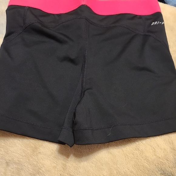 Nike Women's Athletic Shorts Black with Pink Accents - Picture 3 of 5